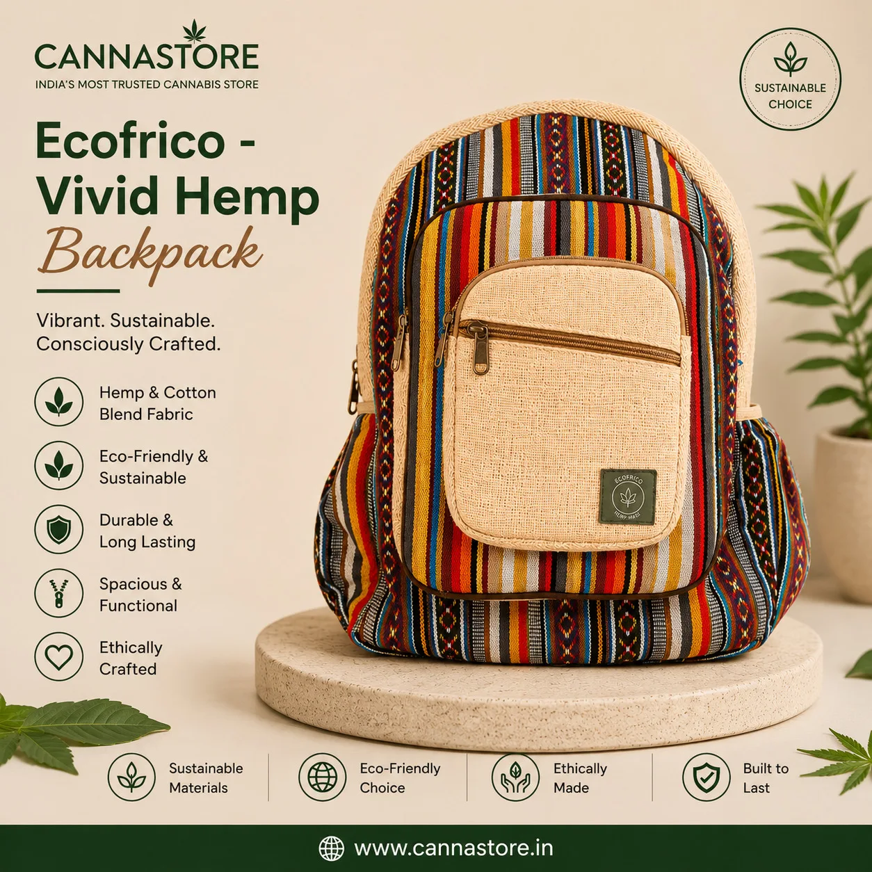 Ecofrico - Vivid Hemp Backpack - Image 1